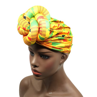 Premium African Pattern Pre-Knotted Turban - Pattern 4 #92828