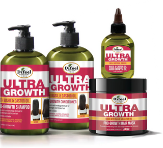 Difeel Ultra Growth Basil & Castor Oil 4PC Set 12oz