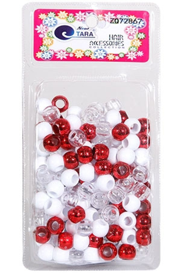 Pink, Red, White, Clear Mix Hair Beads for braids, twists, Also