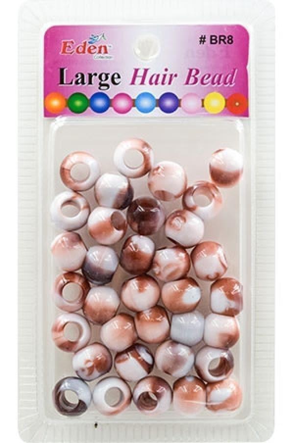 Eden Large Hair Beads - Silver & Clear w/ Glitter #BR8MSG