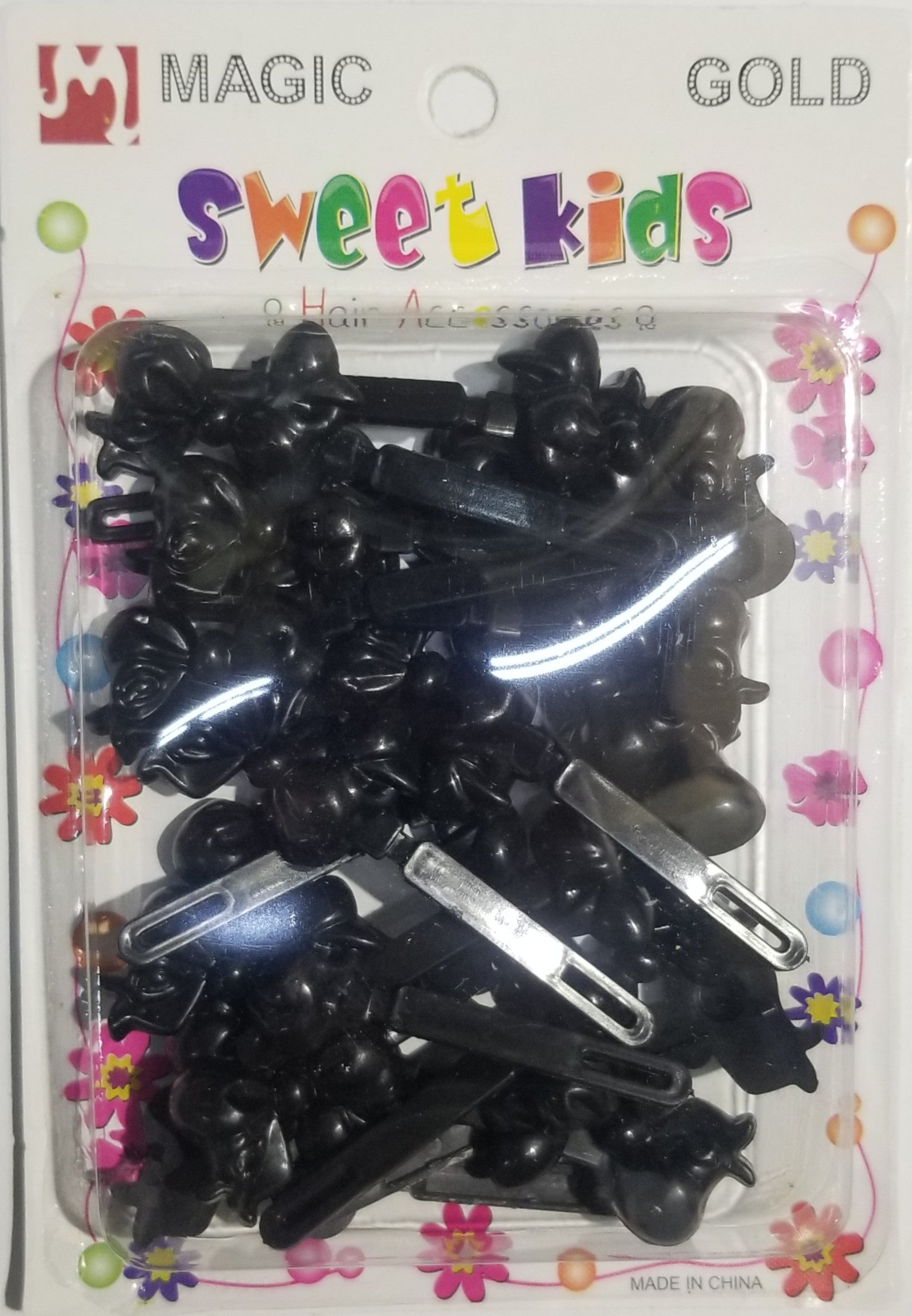 Sweet Kids Hair Barrettes - Bowknot Black #5118B