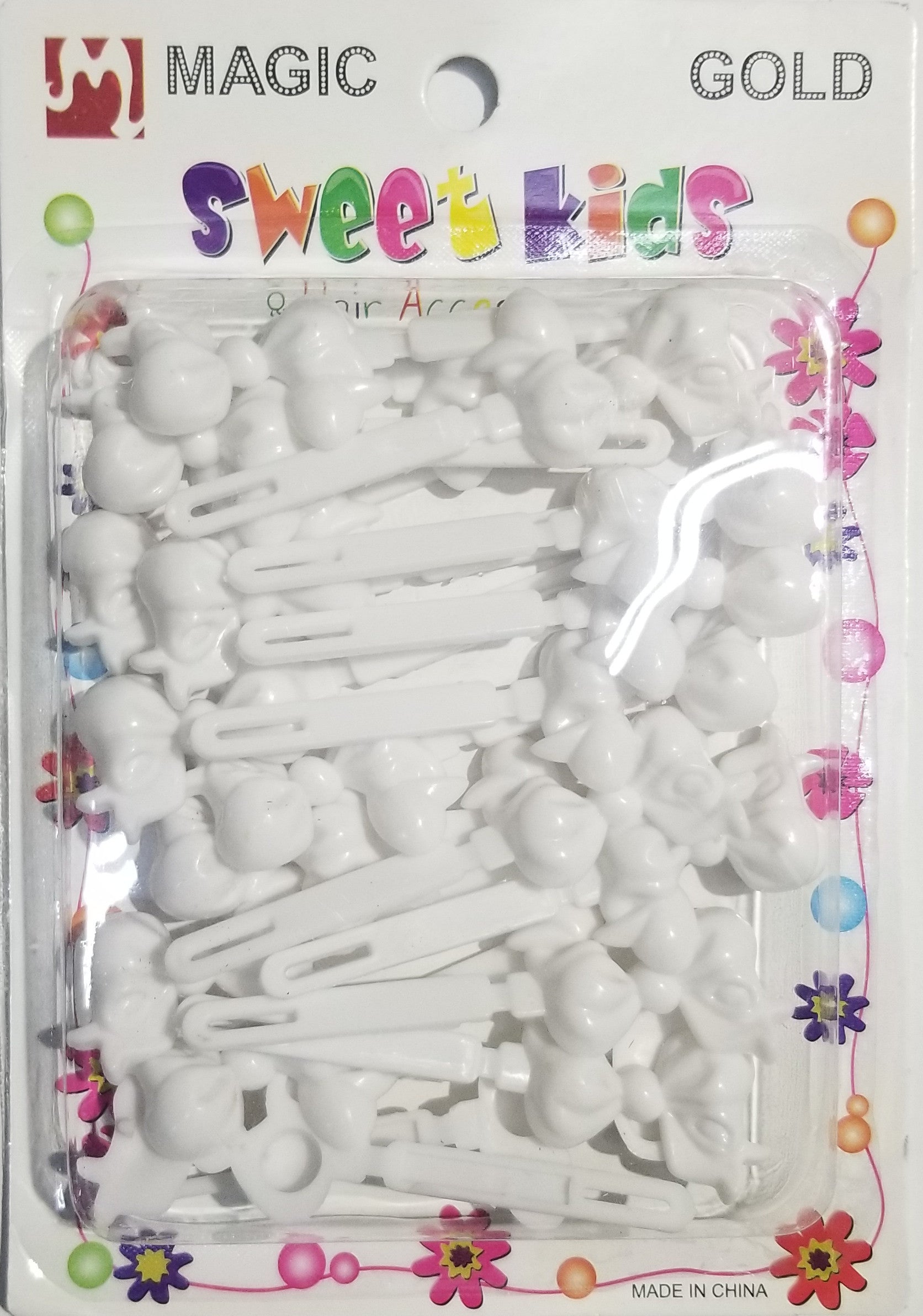 Sweet Kids Hair Barrettes - Bowknot White #5119W