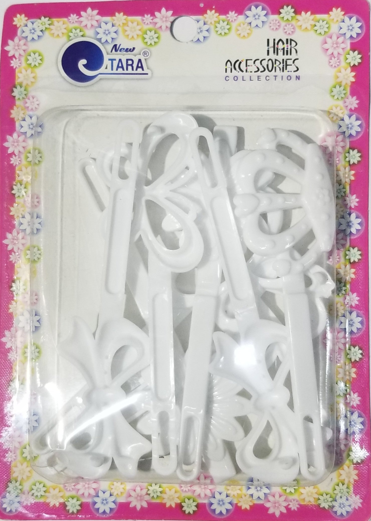 Tara Barrettes - Assorted Shapes White #ZQ0897