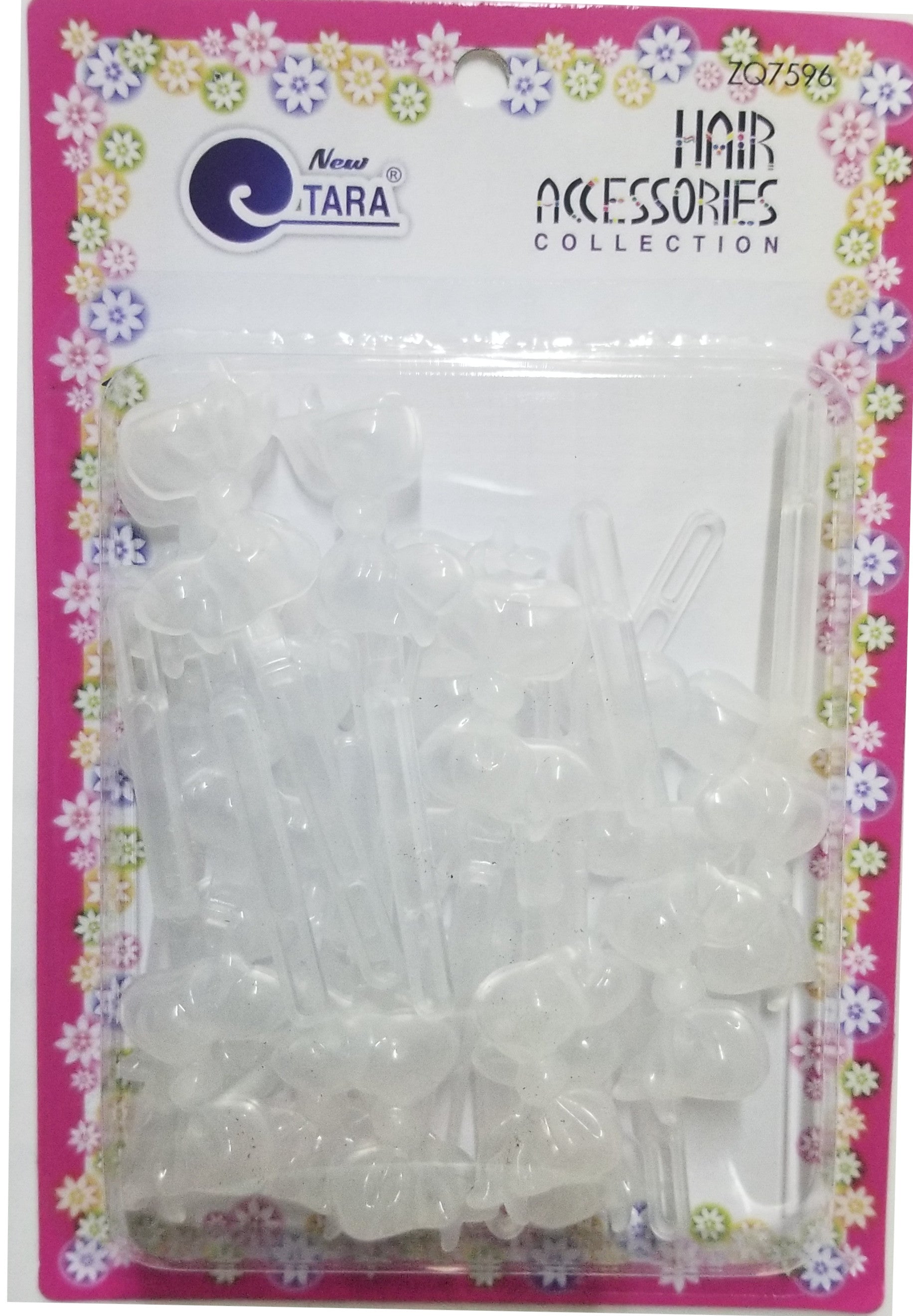 Tara Hair Barrettes - Ribbons Clear #ZQ7596