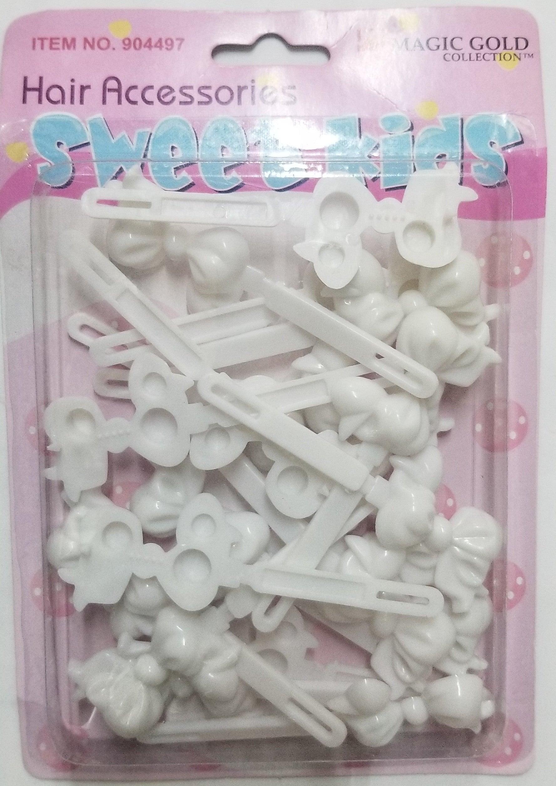 Sweet Kids Hair Barrettes - Ribbons White #2008