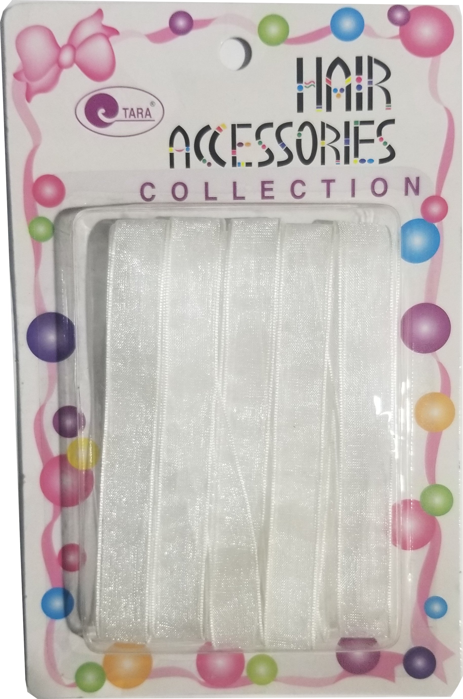 Tara Hair Ribbons - White #08655