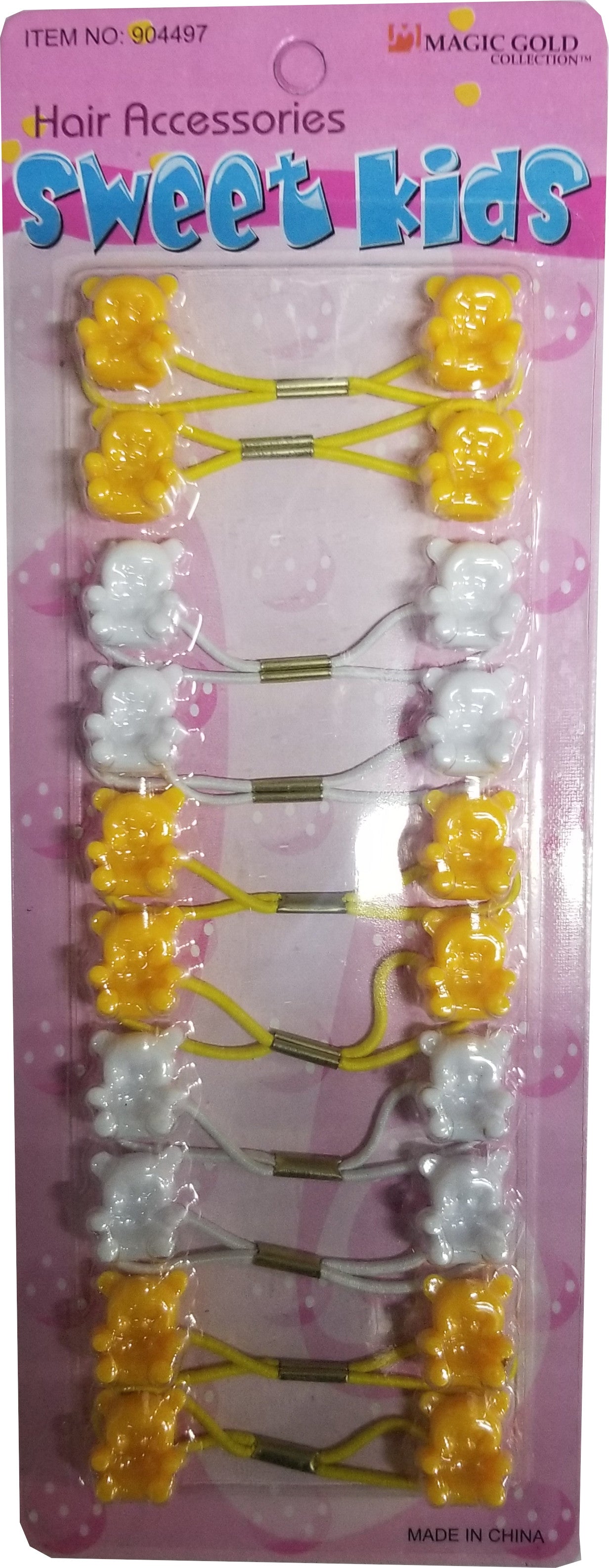 Sweet Kids Hair Baubles - Bear Yellow & White #BR4