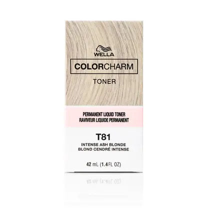 Wella Color Charm Permanent Liquid Hair Toner - T81 Intense Ash Blonde - Inventory Blowout