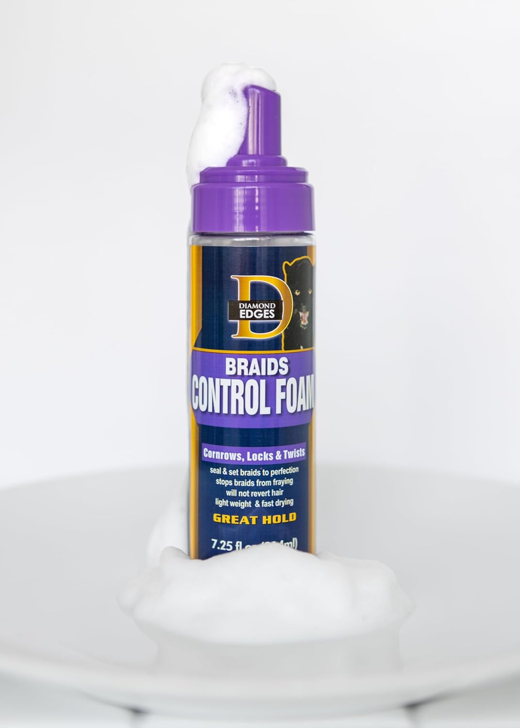 Black Panther Strong Diamond Edges Braids Control Foam Mousse