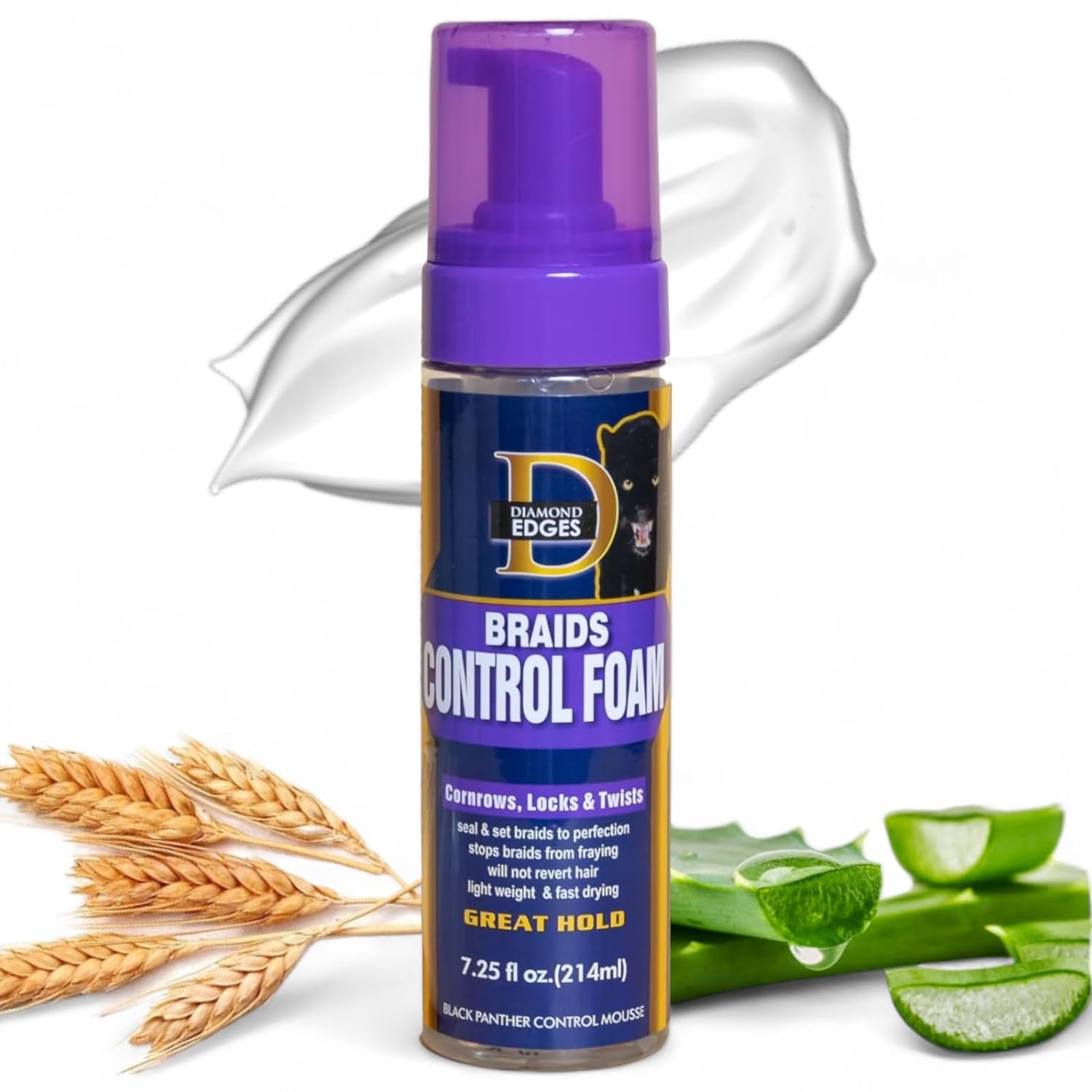 Black Panther Strong Diamond Edges Braids Control Foam Mousse