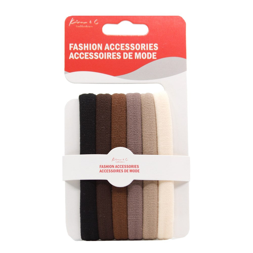 6pc Fashion Hair Pony-tailers - Brown #91986