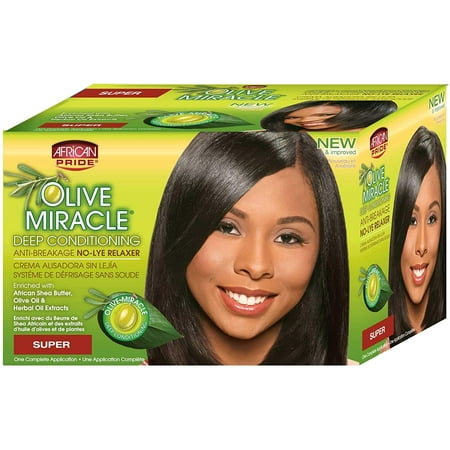African Pride Olive Miracle No Lye Relaxer Kit - Super