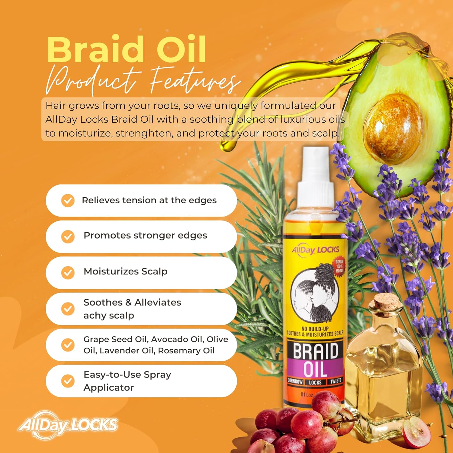 AllDay Locks Braid Oil