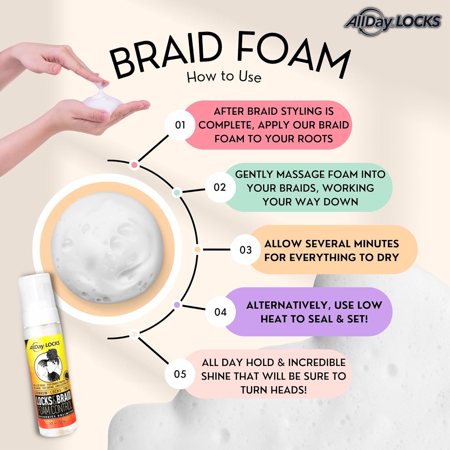 AllDay Locks Locks & Braid Foam Control