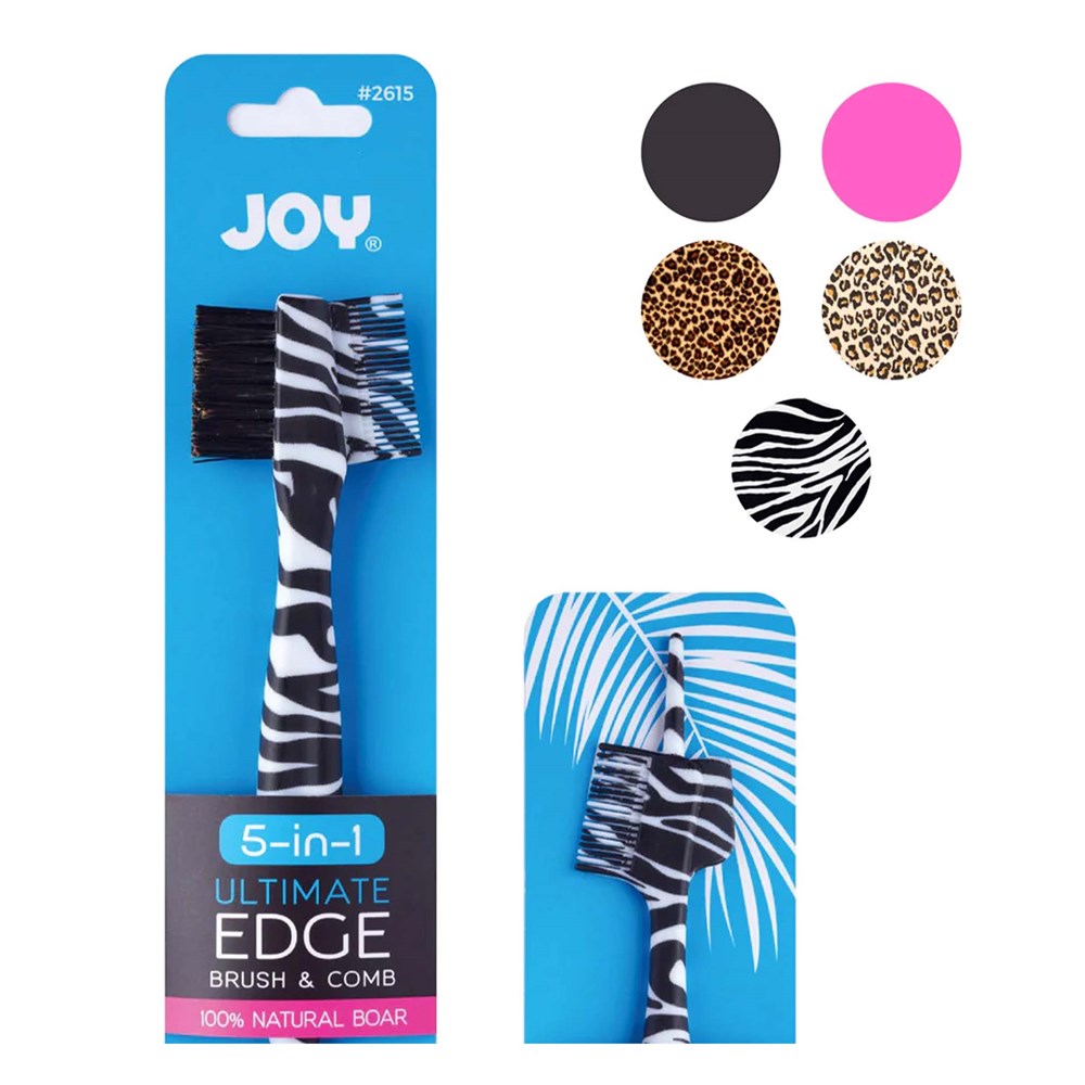 Joy 5-in-1 Ultimate Edge Brush & Comb - Animal Print #2615