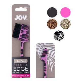 Joy 3-in-1 Spatula Edge Brush & Comb - Animal Print #2618