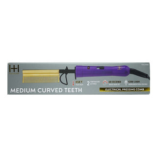 Hot & Hotter Ceramic Electrical Pressing Comb - Medium Curved Teeth #5962