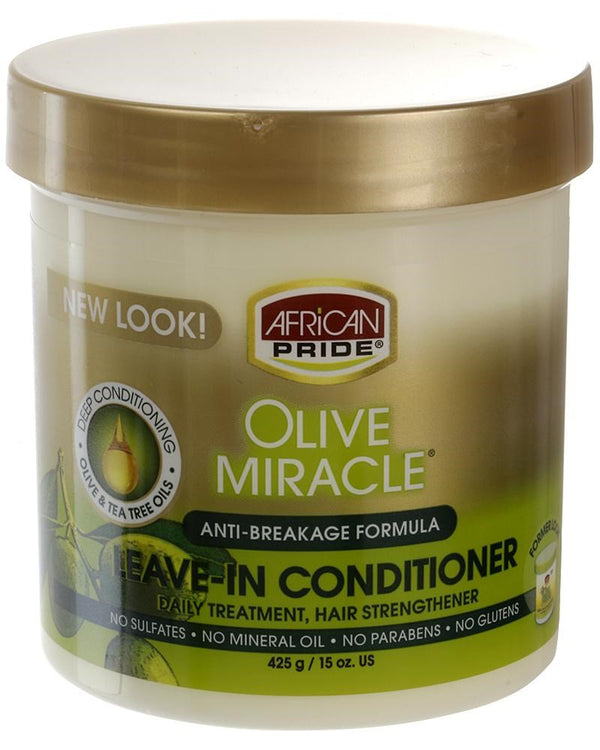 African Pride Olive Miracle Anti Breakage Leave in Conditioner 15oz
