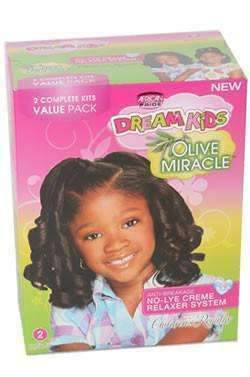 African Pride Dream Kids Olive Miracle No Lye Creme Relaxer 4 Touch Ups Kit Regular - Deluxe Beauty Supply