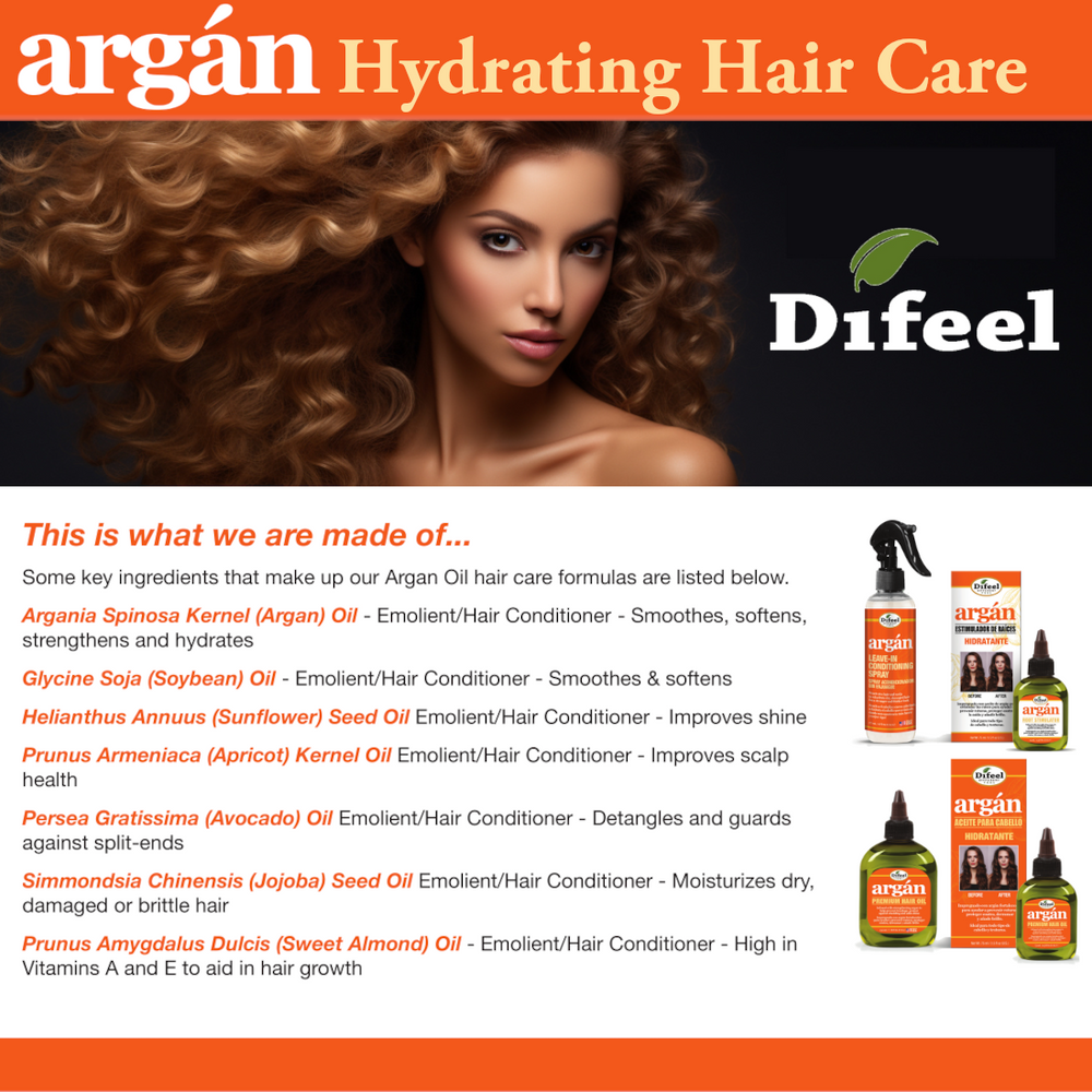 Difeel Argan Hydrating Premium Hair Oil 8oz