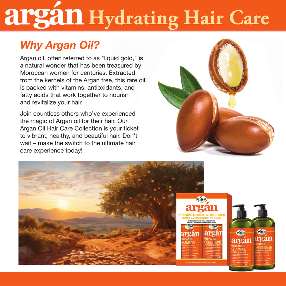 Difeel Argan Hydrating Premium Hair Oil 8oz