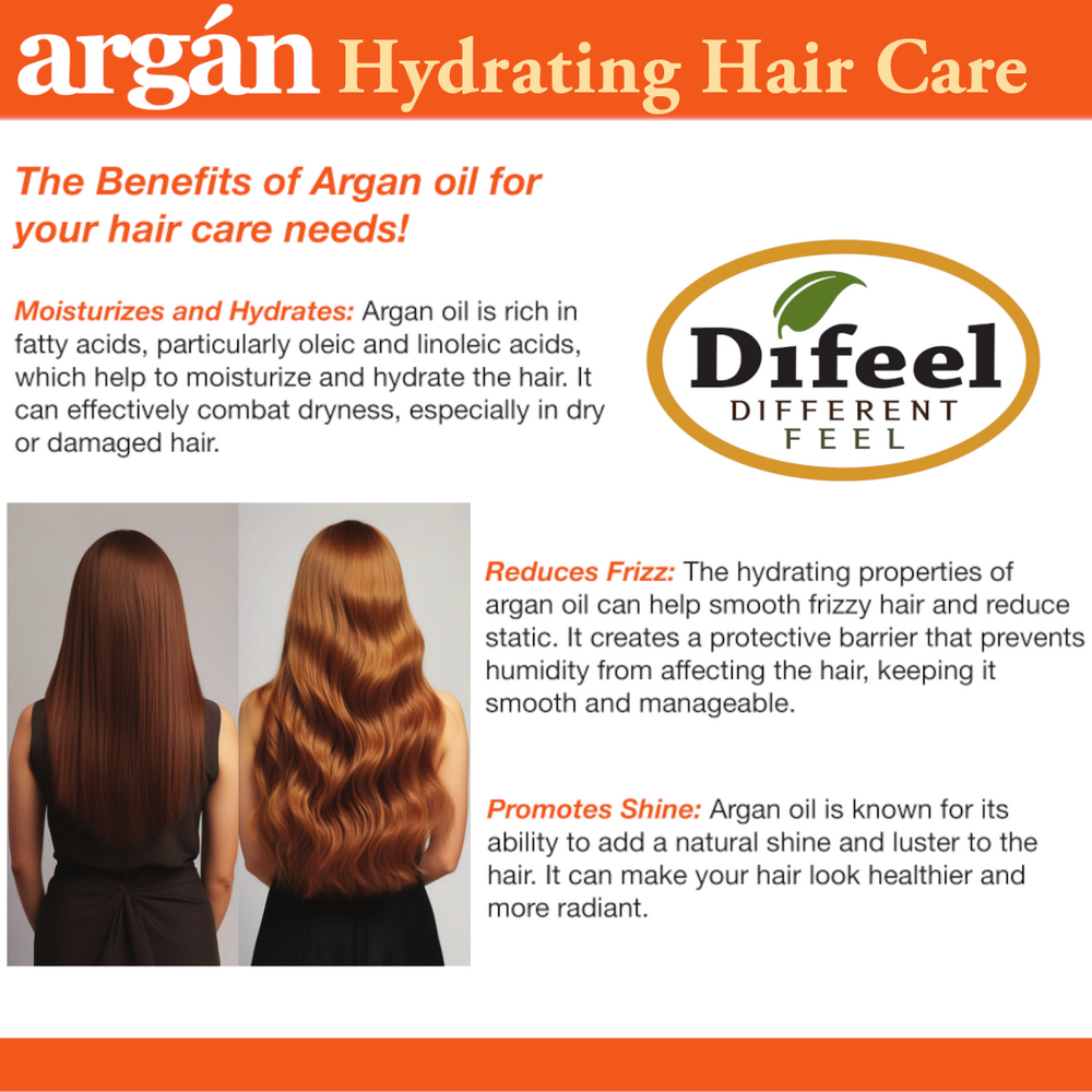 Difeel Argan Hydrating Premium Hair Oil 8oz