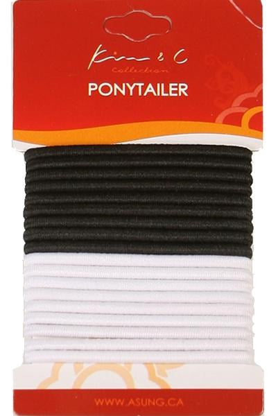 18pcs Ponytail Holders - Black & White