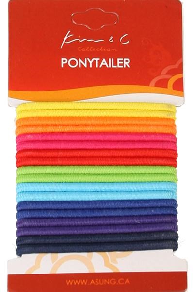 18pcs Ponytail Holder - Rainbow