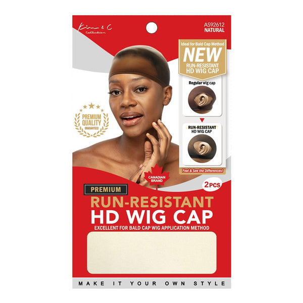 Premium Run-Resistant HD Wig Cap 2pc #92612 Natural