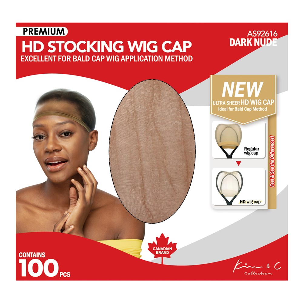 100 Premium HD Stocking Wig Caps #92616 Dark Nude