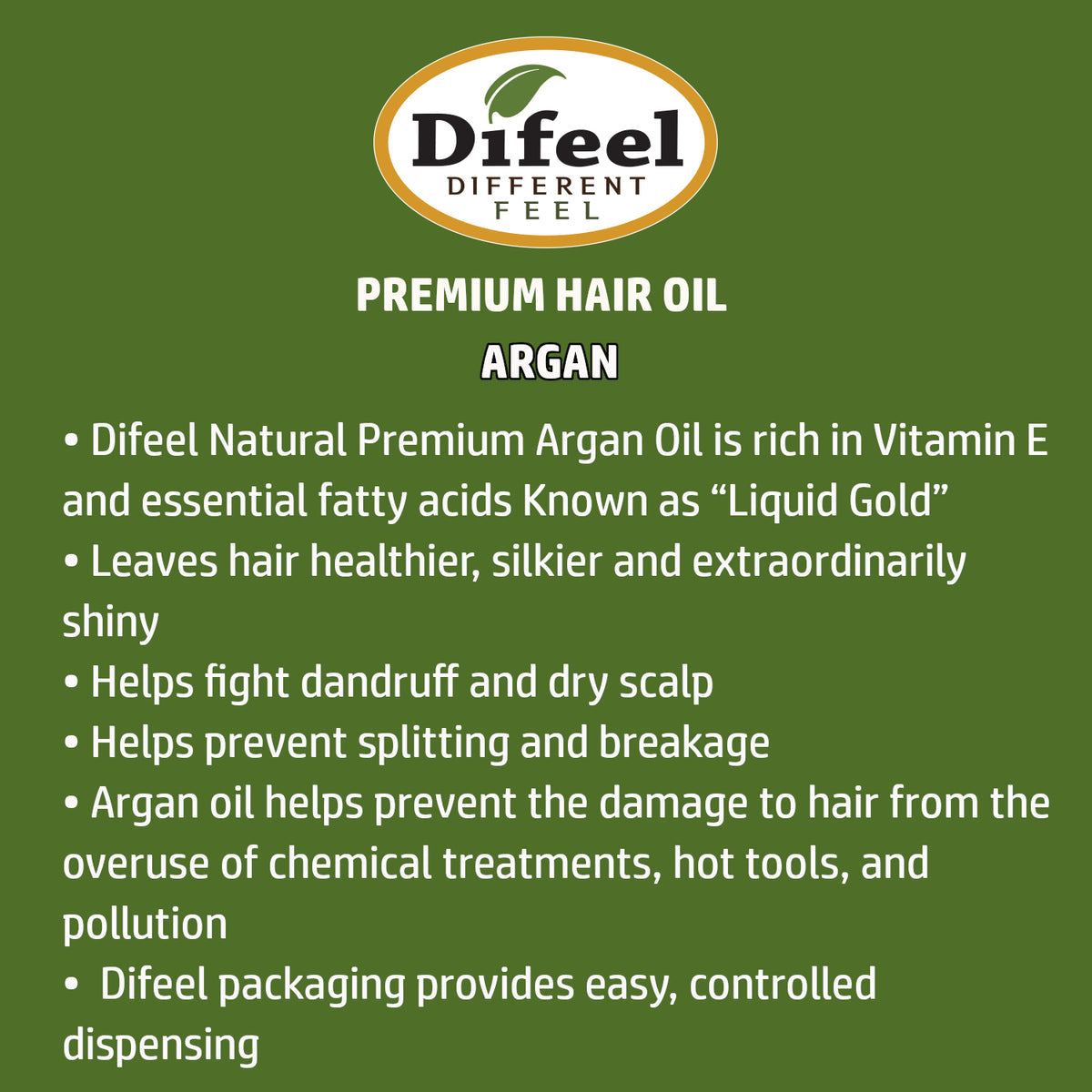 Difeel Premium Natural Hair Oil - Argan Oil 2.5oz