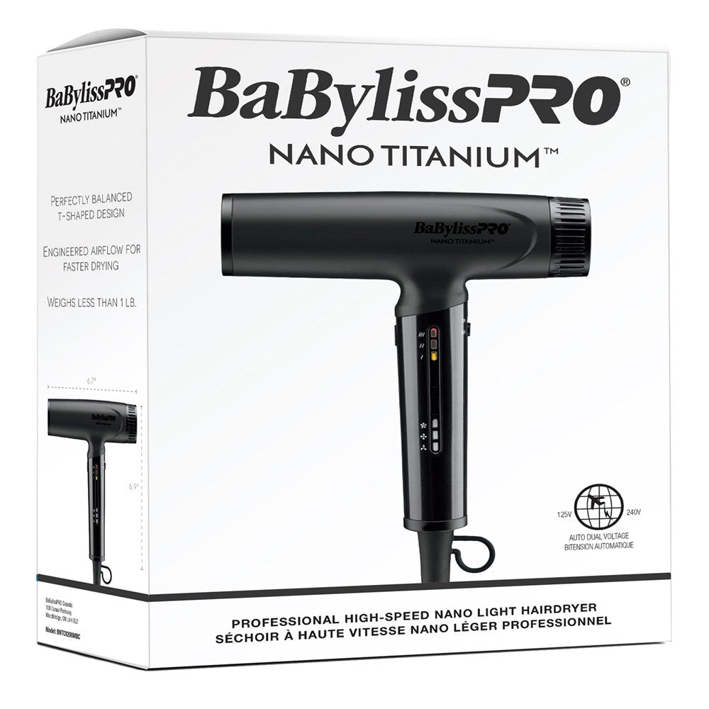 Buy black BaByliss Pro Nano Titanium High Speed Nano Light Hair Dryer