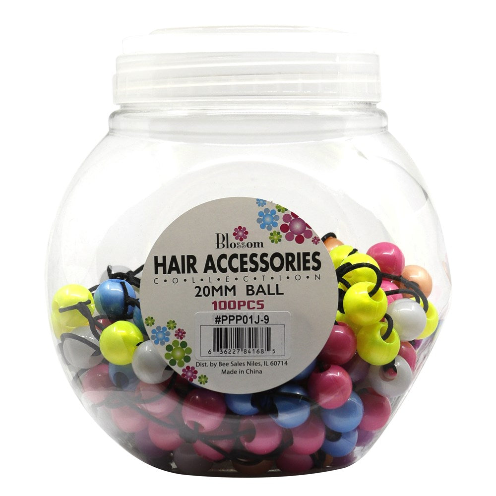 Magic Collection Hair Baubles Jar of 100 - Neon & White #PPP01J-9