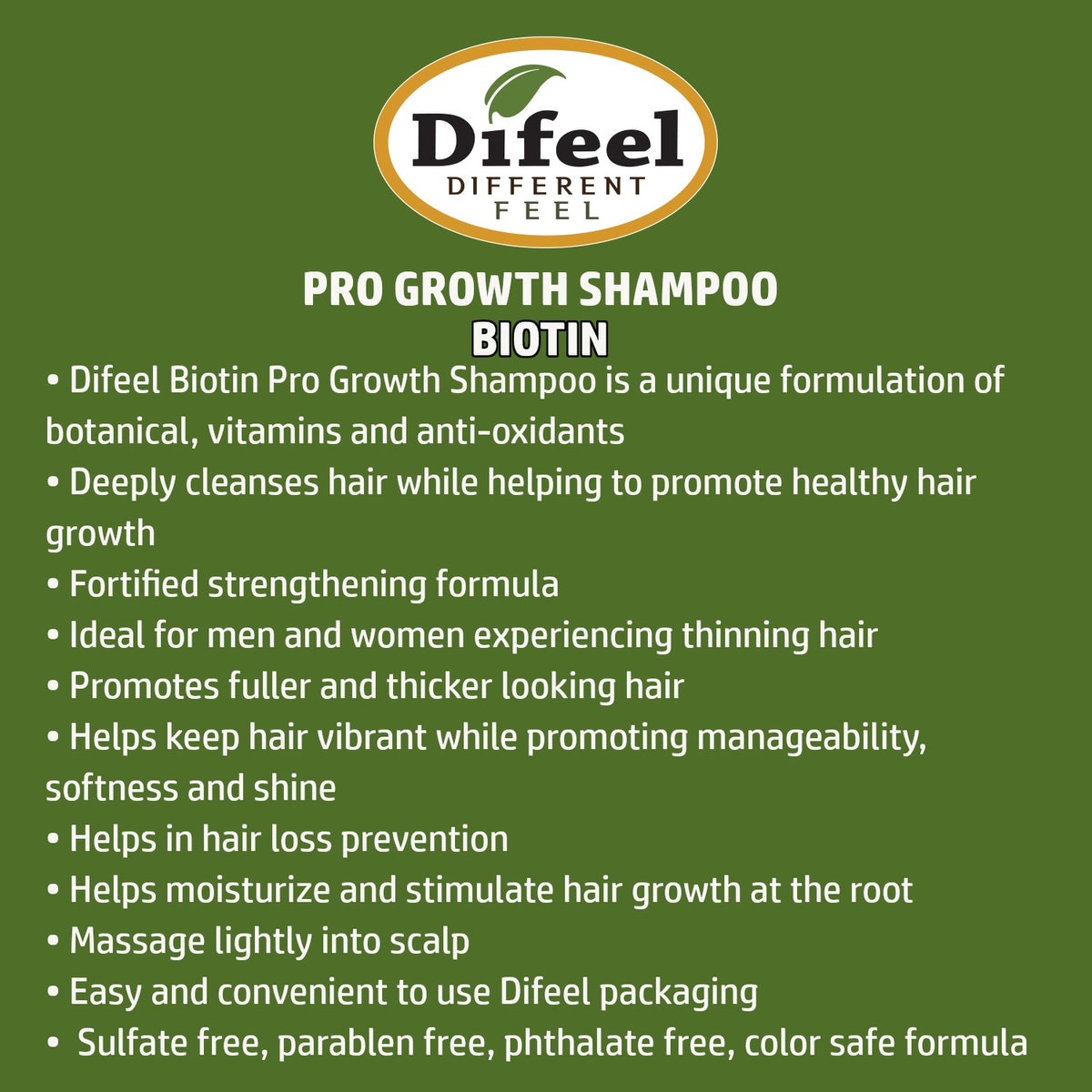 Difeel Biotin Pro-Growth Shampoo 33.8oz