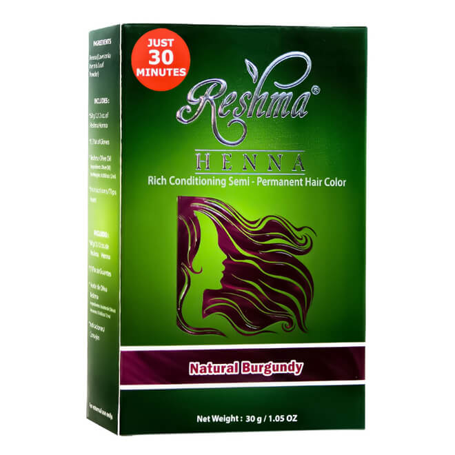 Reshma 30 Minute Henna Semi Permanent Hair Color - Natural Burgundy