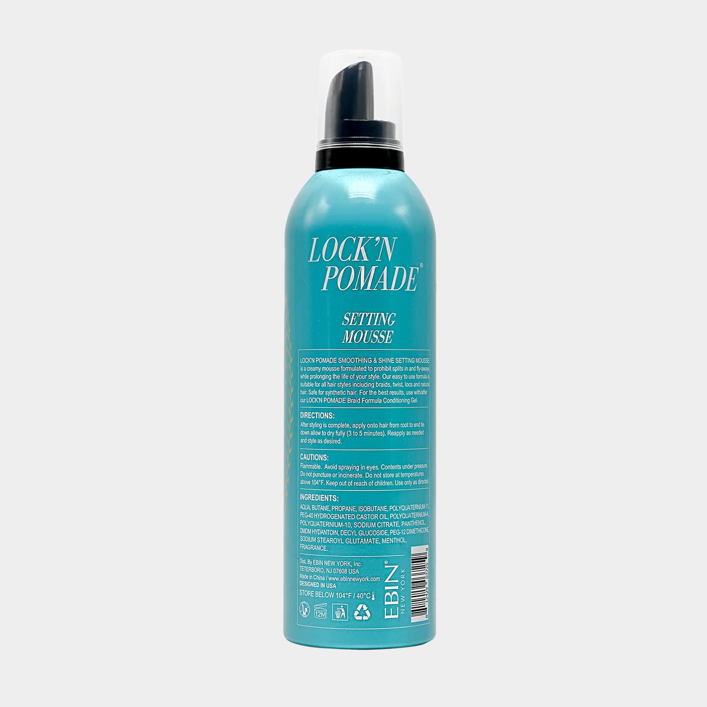 EBIN Lock n' Pomade Smoothing & Shine Setting Mousse - Menthol 12.49oz