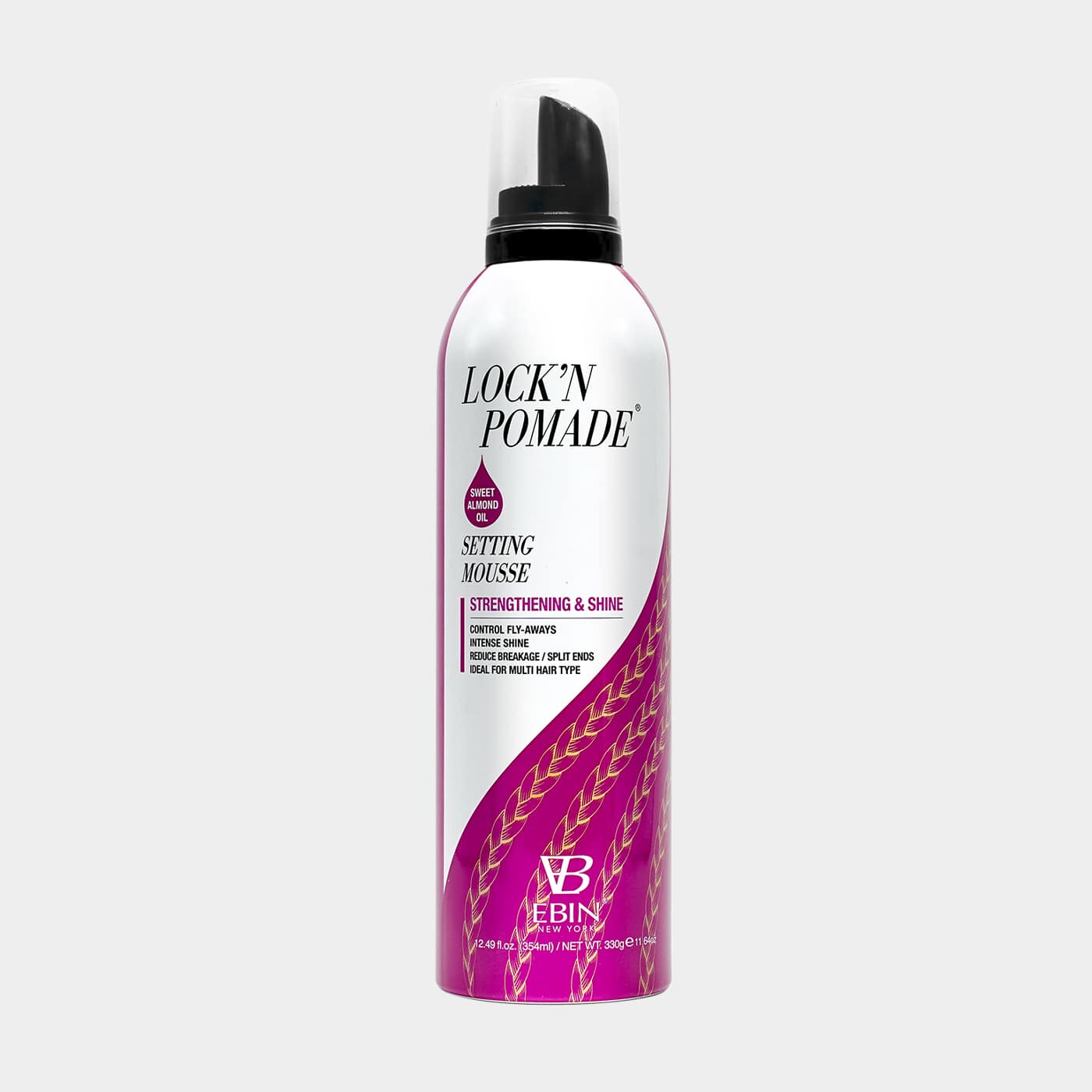 EBIN Braid Formula Strengthening & Shine Setting Mousse - Sweet Almond Oil 12.49