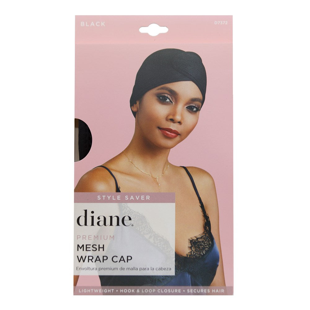 Diane Premium Mesh Wrap Cap - Black