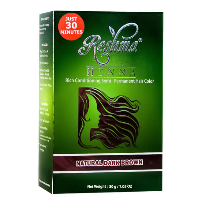Reshma 30 Minute Henna Semi Permanent Hair Color - Natural Dark Brown