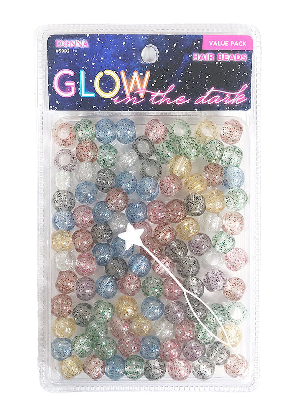 Donna Glow In The Dark Hair Beads - #5992 Glitter Mix
