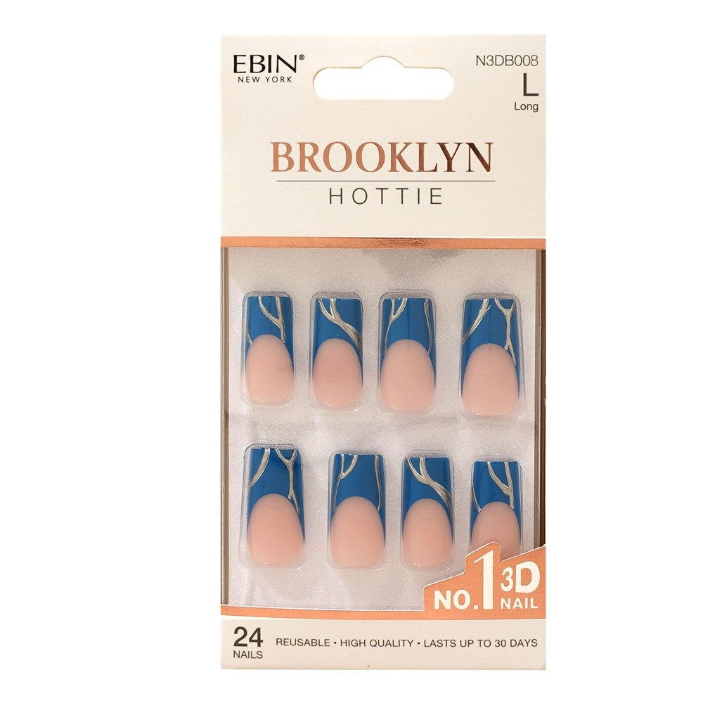 EBIN Press-On Nails Brooklyn Hottie #N3DB008 Long