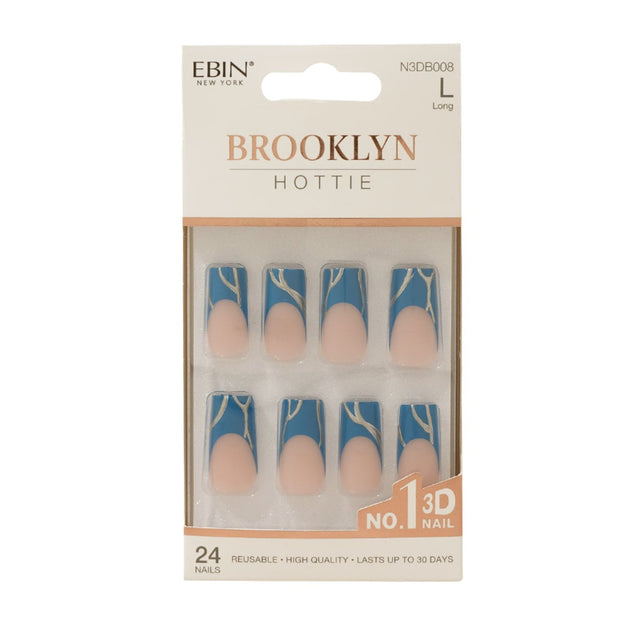 EBIN Press-On Nails Brooklyn Hottie #N3DB008 Long