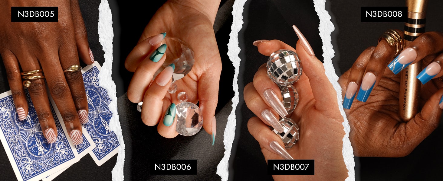 EBIN Press-On Nails Brooklyn Hottie #N3DB008 Long