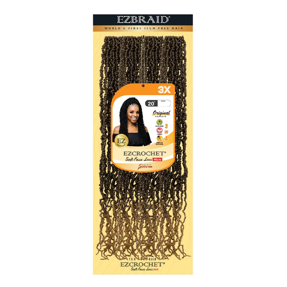 EZBRAID Ezcrochet 3X Soft Faux Locs Micro Braid 20"