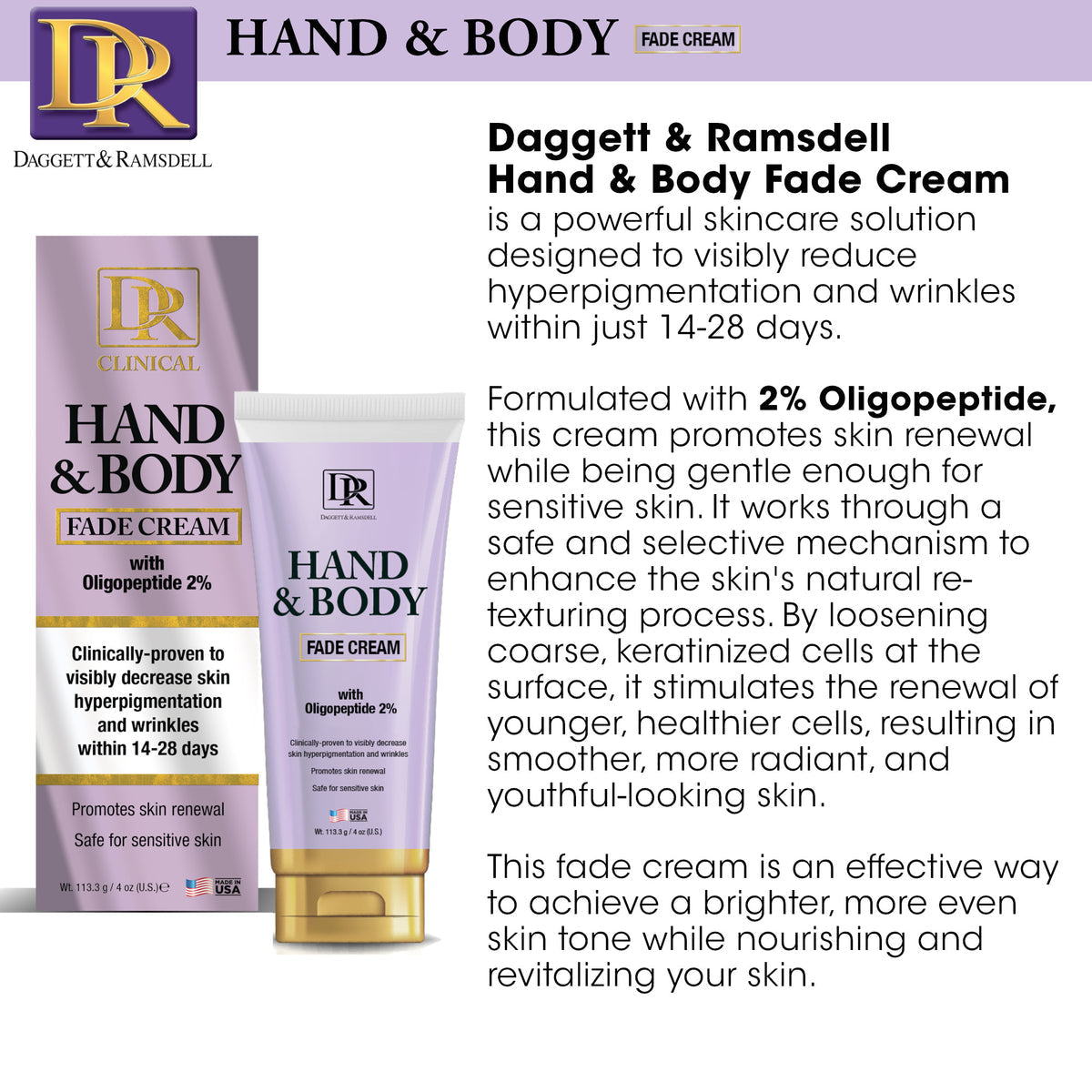 D&R Hand & Body Fade Cream - Inventory Blowout