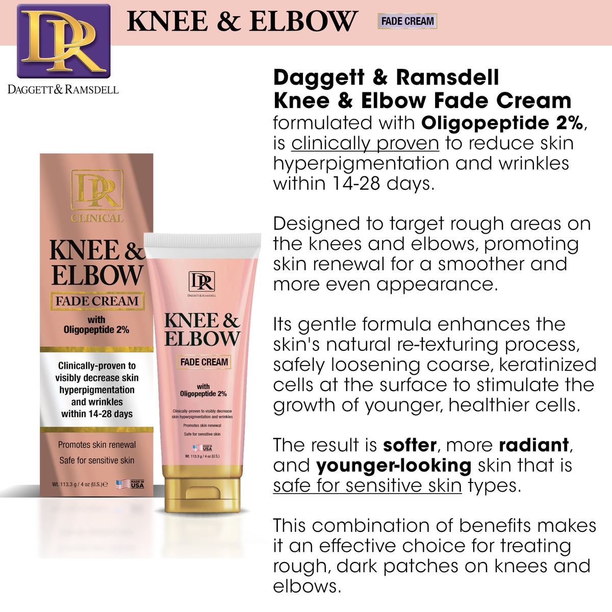 D&R Knee & Elbow Fade Cream - Inventory Blowout