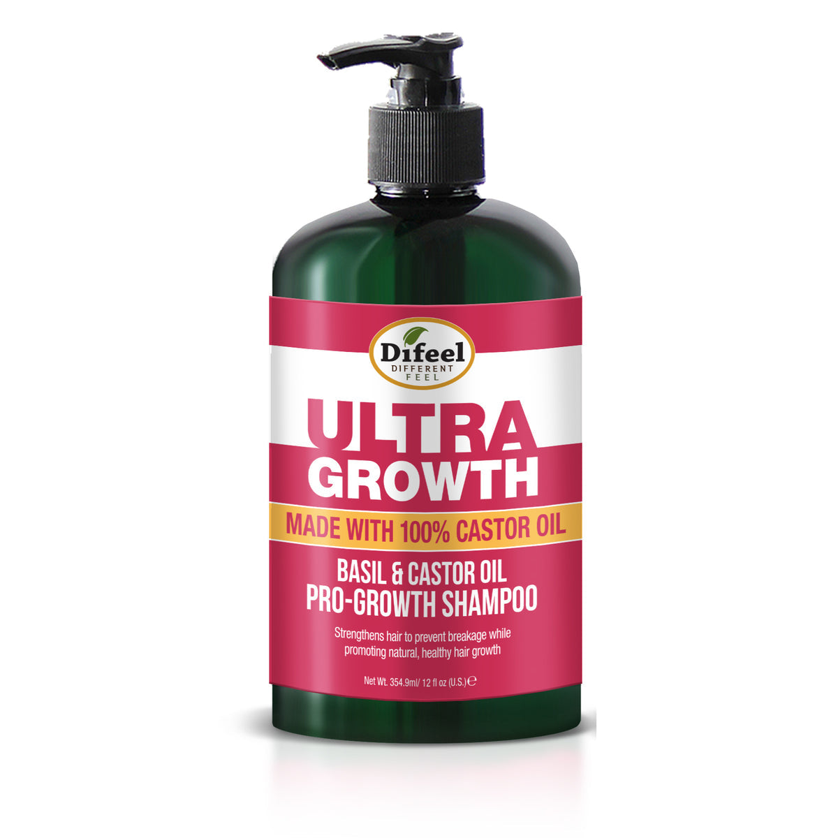 Difeel Ultra Growth Basil & Castor Oil Pro-Growth Shampoo 12oz