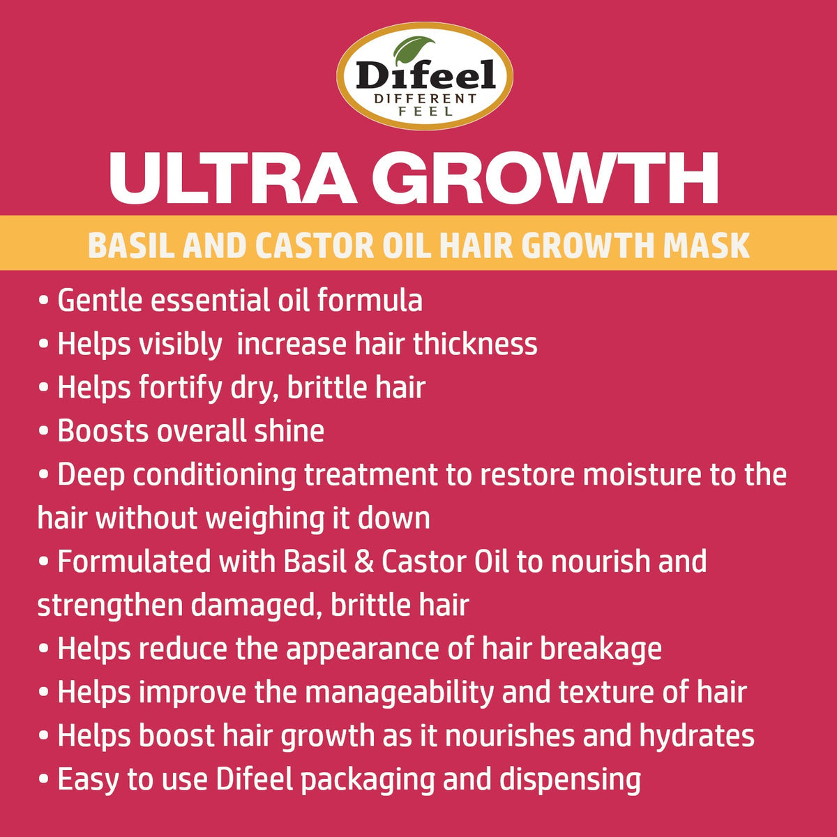 Difeel Ultra Growth Basil & Castor Oil Pro-Growth Hair Mask