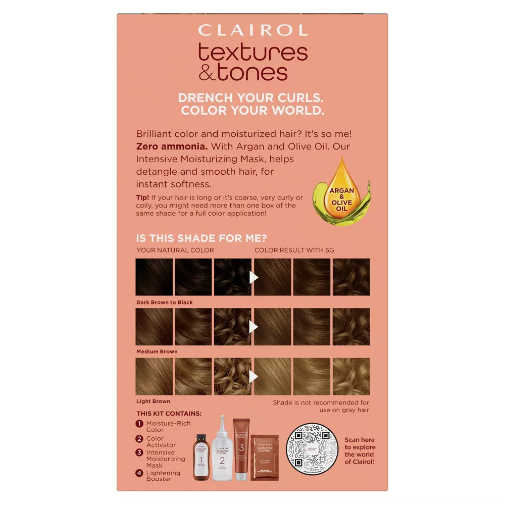 Clairol Textures & Tones Hair Color - 6G Honey Blonde