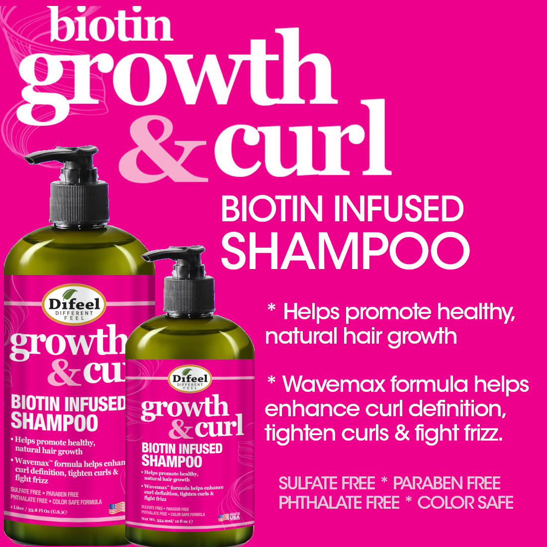 Difeel Biotin Infused Shampoo & Conditioner Combo Packette - Growth & Curl